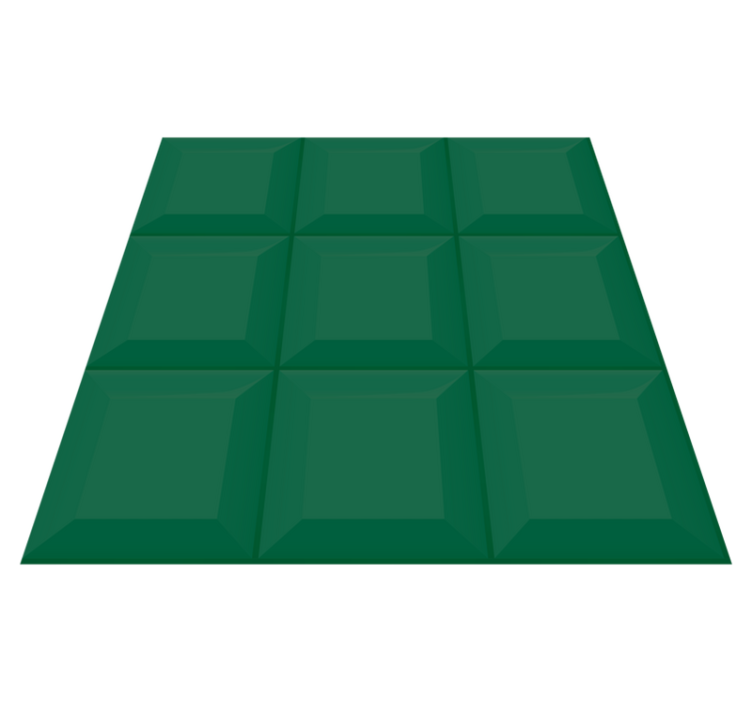 Geometric vinyl rug green 3d tiles - TenStickers