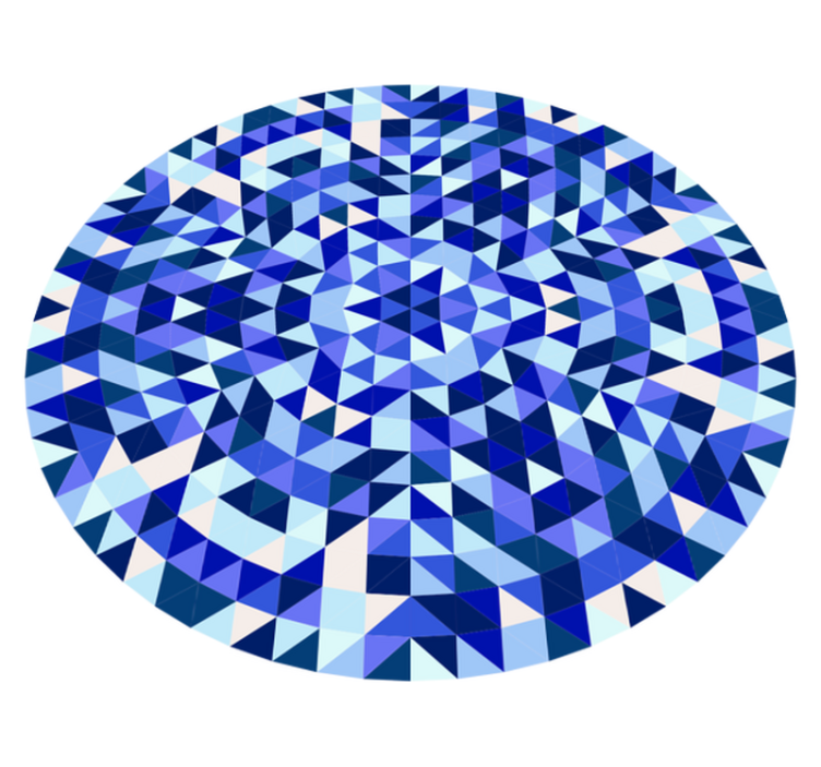 Geometric vinyl rug circular blue pattern - TenStickers