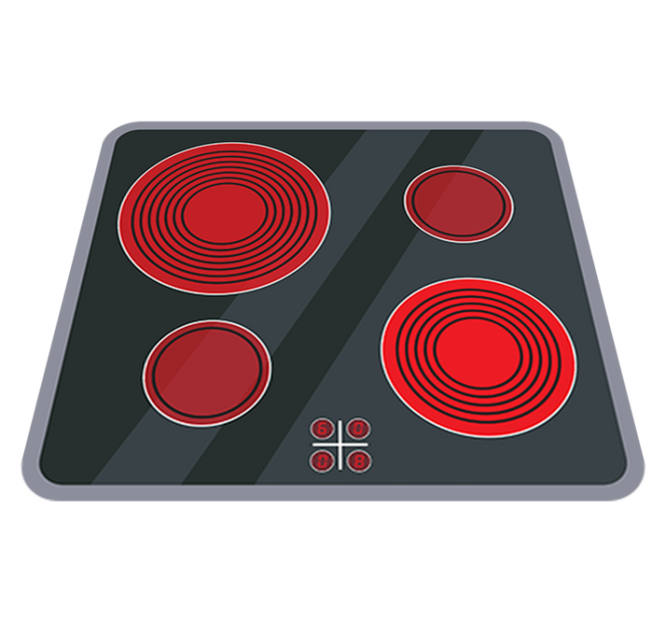 Kids vinyl rug for kitchen ceramic stove area - TenStickers