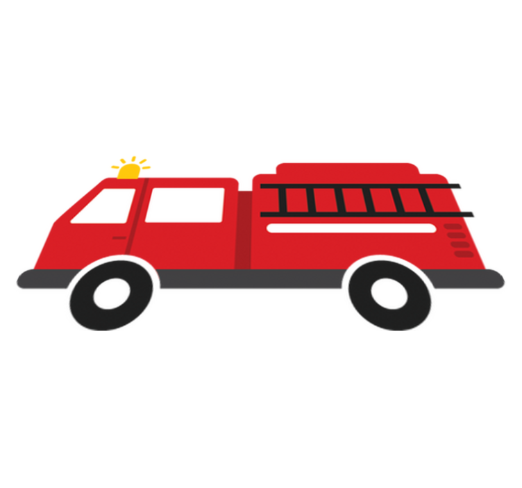 Kids vinyl rug firefighters truck - TenStickers