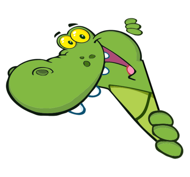 Kids vinyl rug green happy crocodile - TenStickers