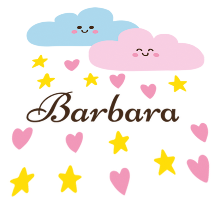 Kids vinyl rug blue and pink cloud with name - TenStickers