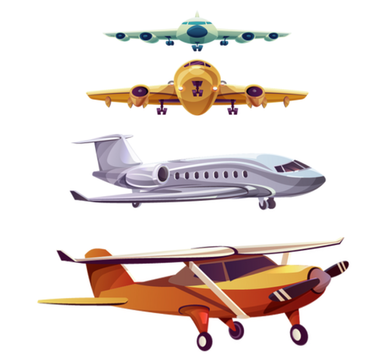 Kids vinyl rug front airplane pack - TenStickers