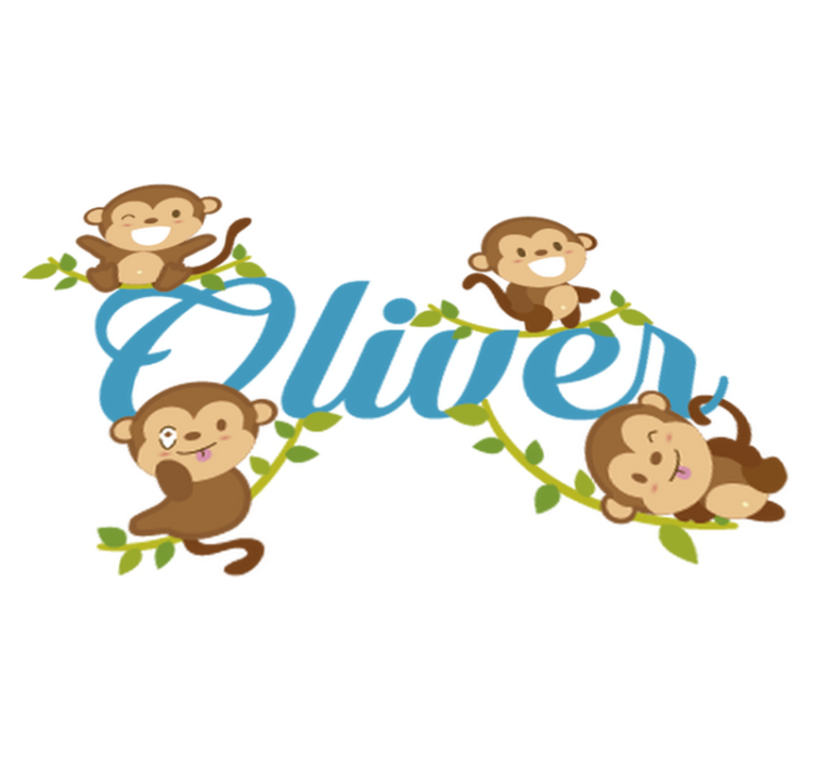 Kids vinyl rug monkey design - TenStickers