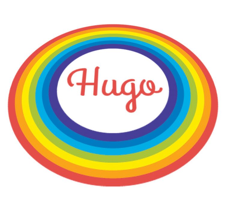 Kids vinyl rug rainbow circle personalized - TenStickers