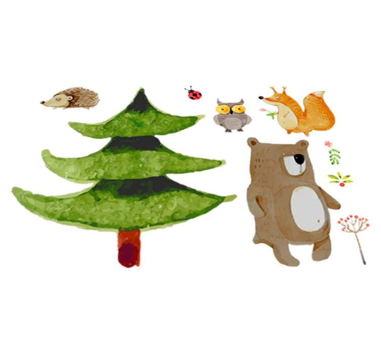 Kids vinyl rug wild forest animals design - TenStickers