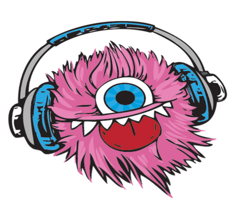 Kids vinyl rug pink fluffy monster - TenStickers