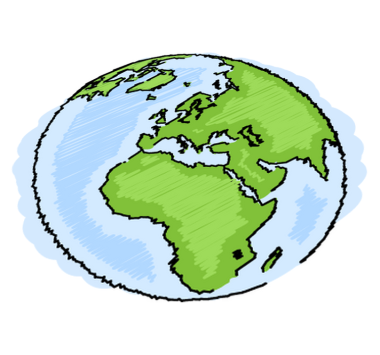 Kids vinyl rug green and blue world map - TenStickers