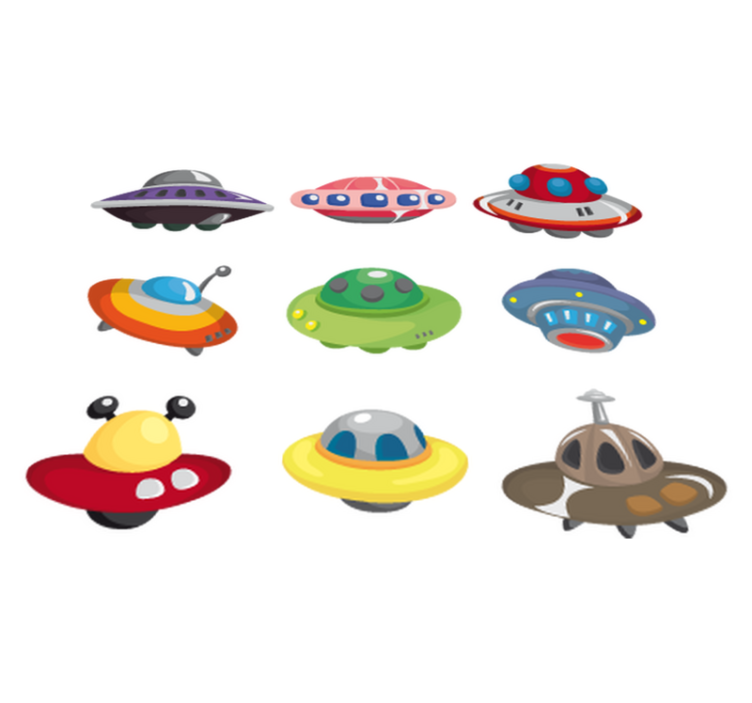 Kids vinyl rug ufo sticker collection - TenStickers