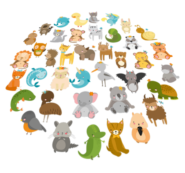 Kids vinyl rug zoo animals - TenStickers