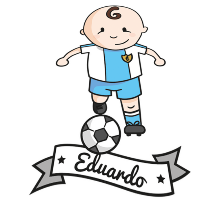 Kids vinyl rug personalized with football player name - TenStickers