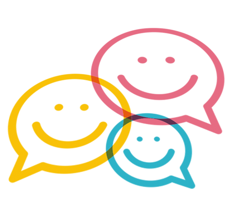 Kids vinyl rug with joyful vibrant faces - TenStickers