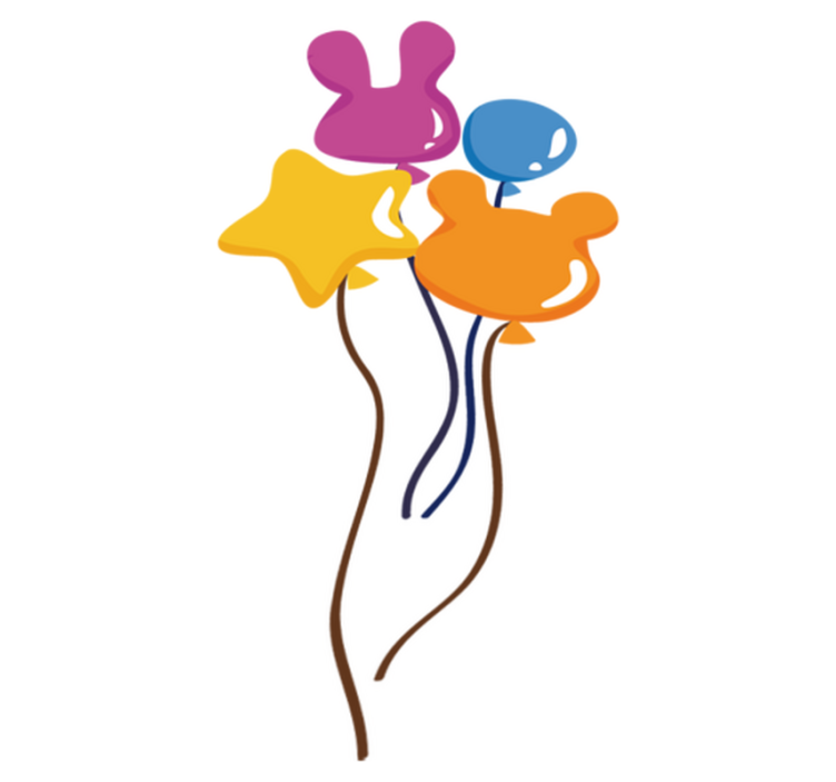 Kids vinyl rug with animal-shaped balloons - TenStickers