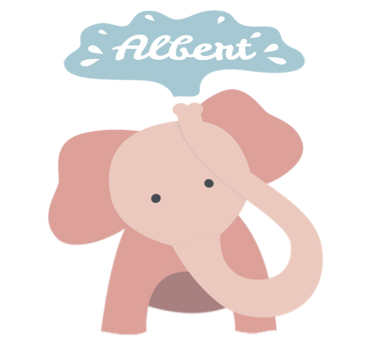 Kids vinyl rug baby elephant personalized - TenStickers