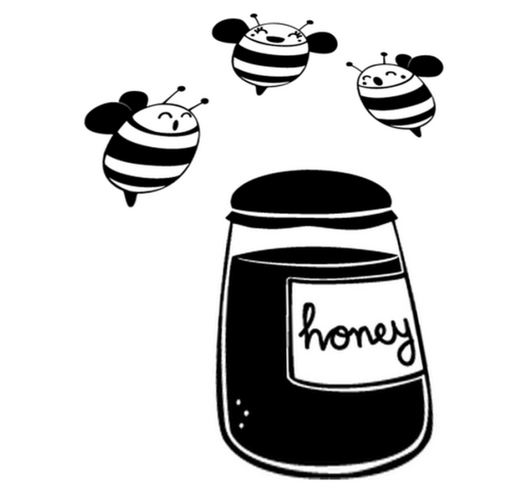 Kids vinyl rug honey and bees design - TenStickers