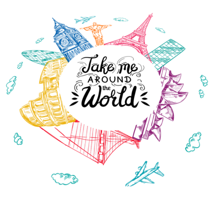 Bedroom vinyl rug global treasures - TenStickers