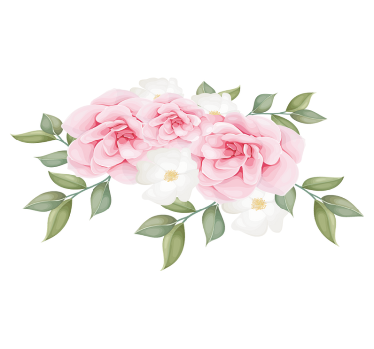 Bedroom vinyl rug with elegant pink flowers - TenStickers