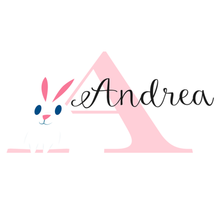 Kids vinyl rug with personalized happy initial - TenStickers