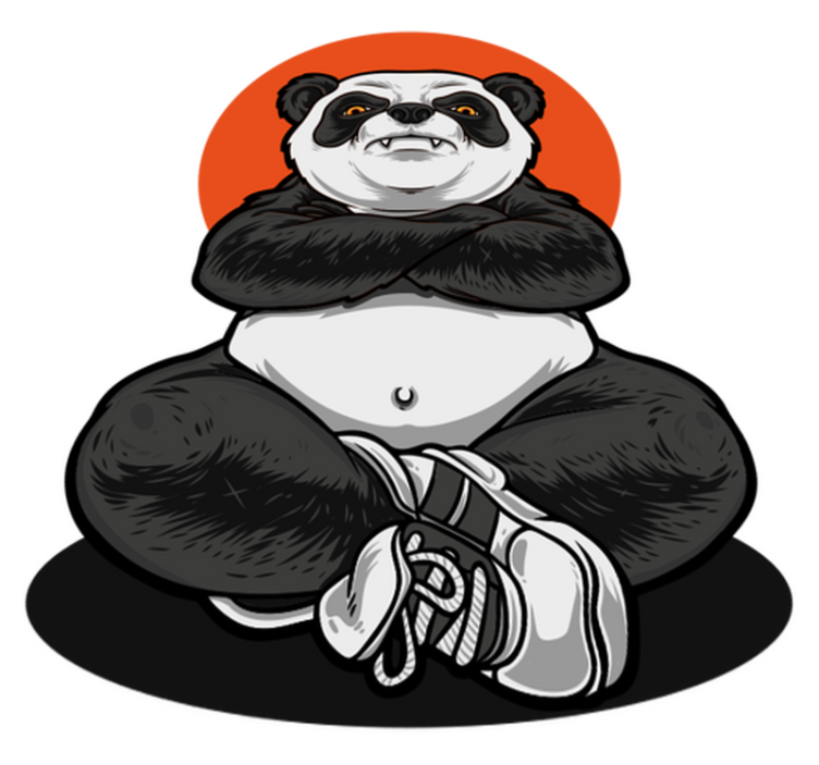 Kids vinyl rug panda gangster - TenStickers