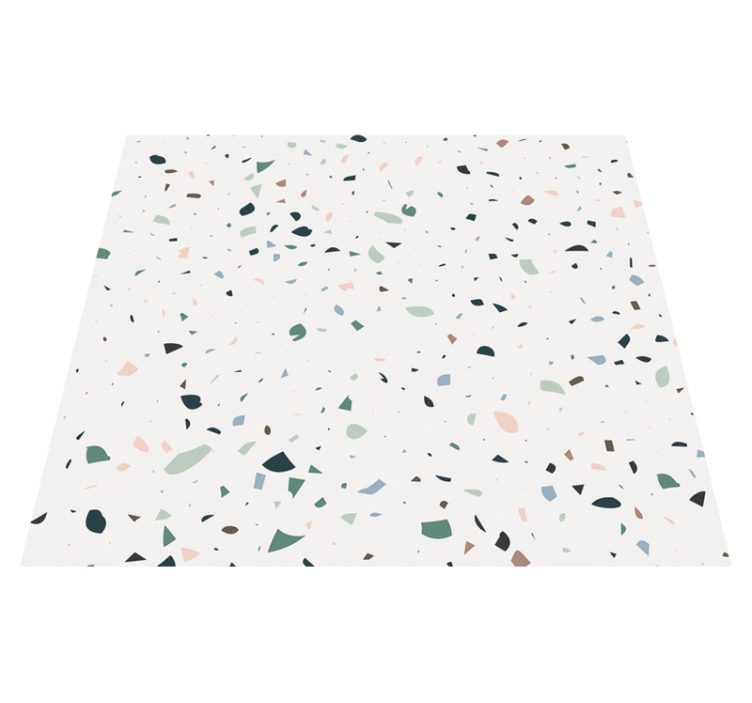 White terrazzo bathroom vinyl rug - TenStickers