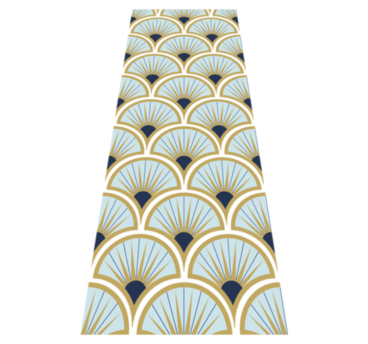 Bathroom vinyl rug in art deco blue tones - TenStickers