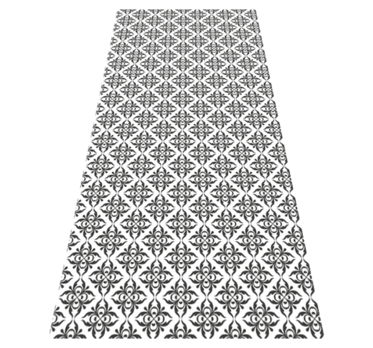 Bathroom vinyl rug with black tile design - TenStickers