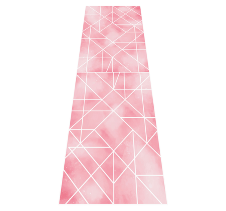 Kitchen vinyl rug with pink triangles pattern - TenStickers