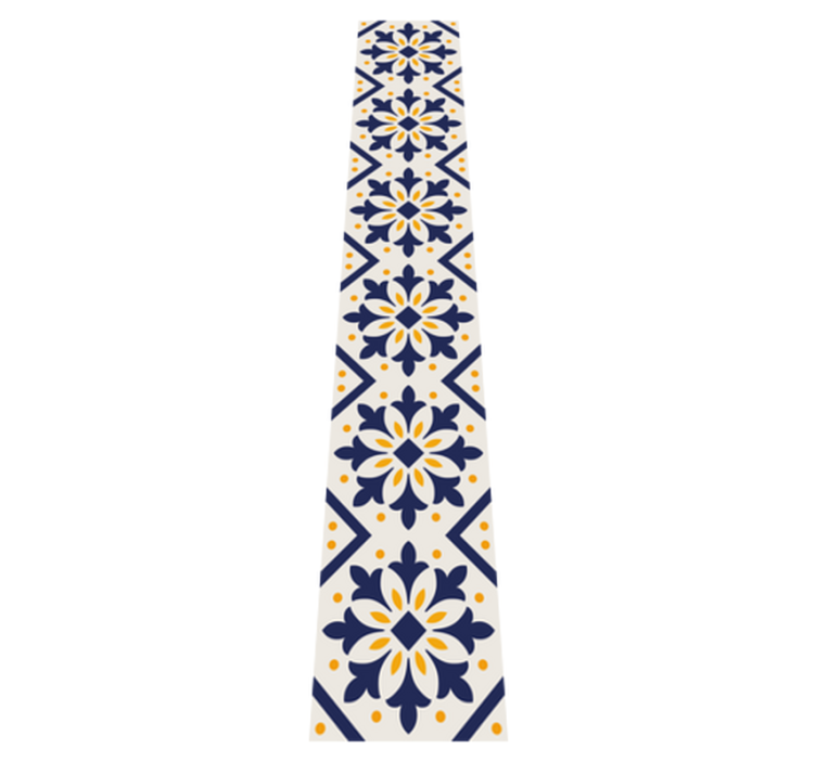 Kitchen vinyl rug in vibrant yellow portuguese tile - TenStickers