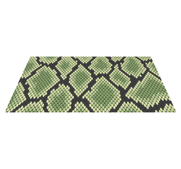 Green snakeskin animal print vinyl rug - TenStickers