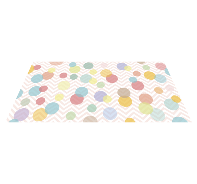Colorful Polka Dot Chevron kids vinyl rug - TenStickers