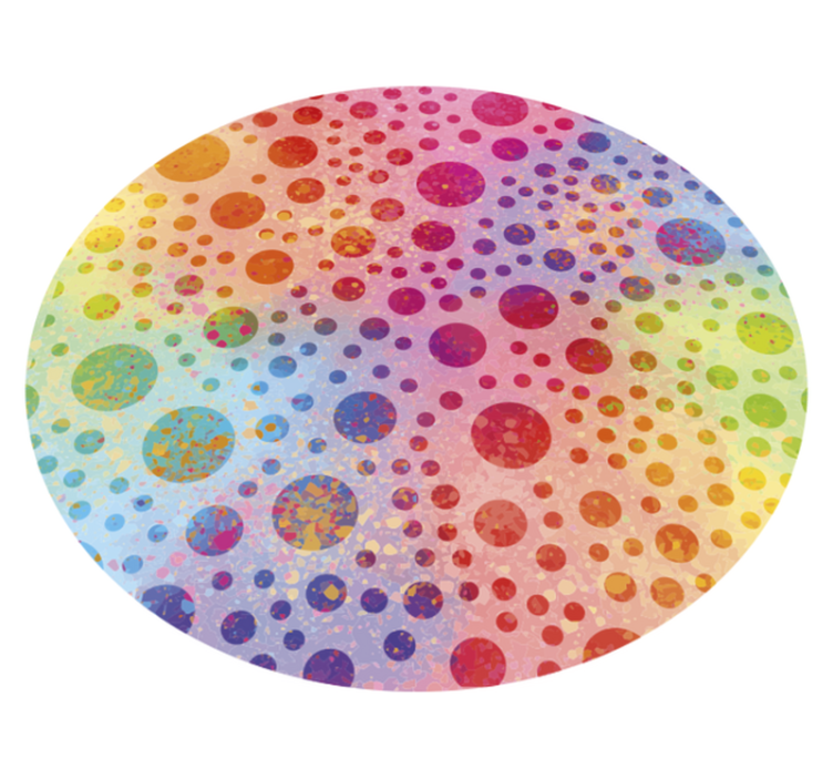 Colorful Dotted Circular Design circular vinyl rug - TenStickers