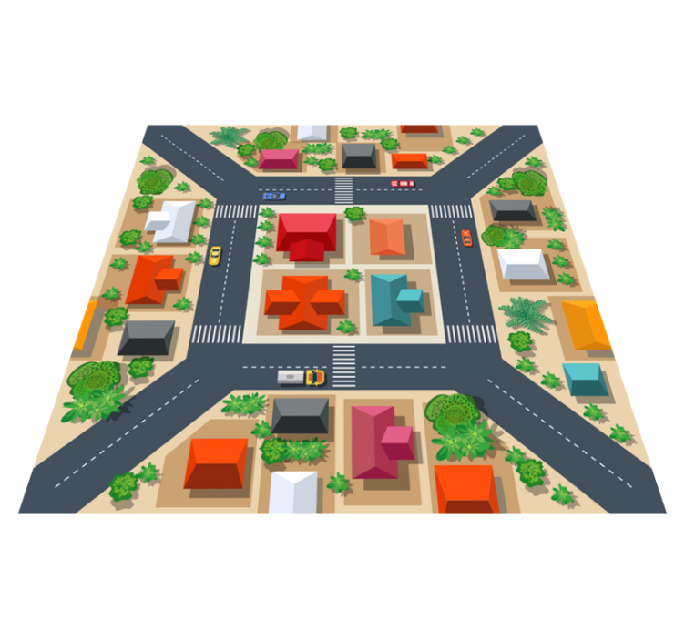City Streetscape road rug - TenStickers