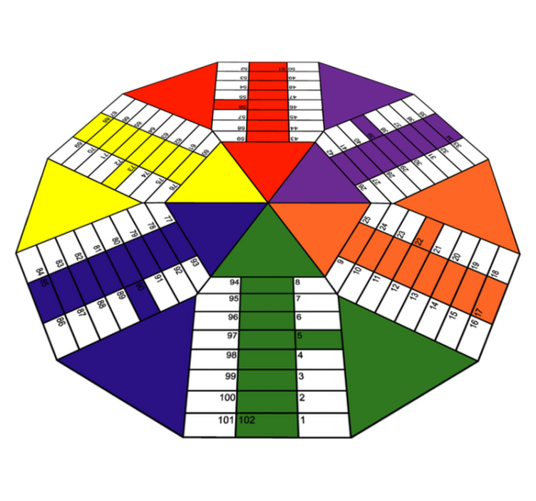 Six players Parchis board vinyl rug - TenStickers
