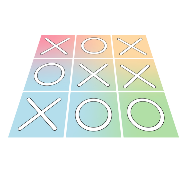 Tic tac toe vinyl rug game - TenStickers