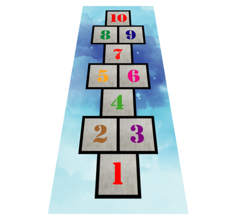 Hopscotch Fun gaming vinyl rug - TenStickers