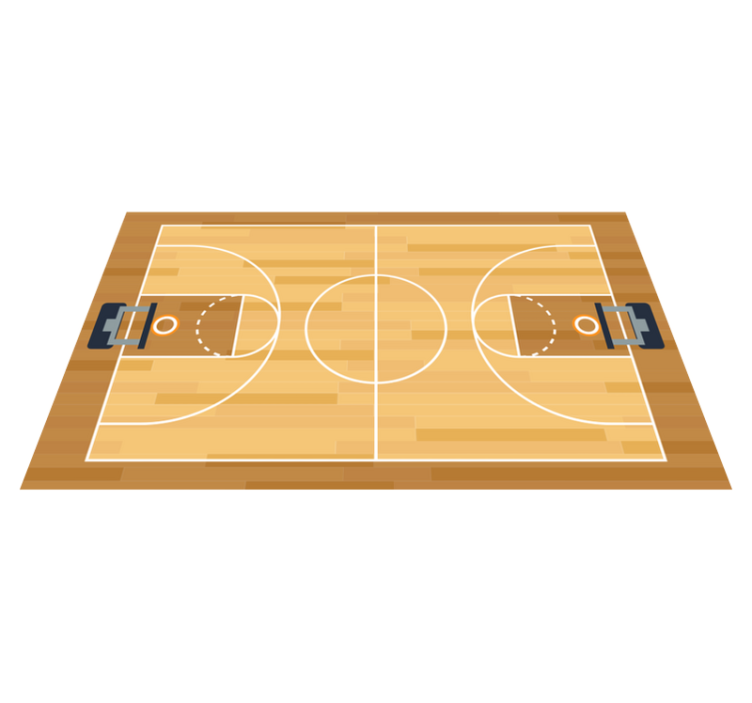 Basketball Court Design gaming vinyl rug - TenStickers