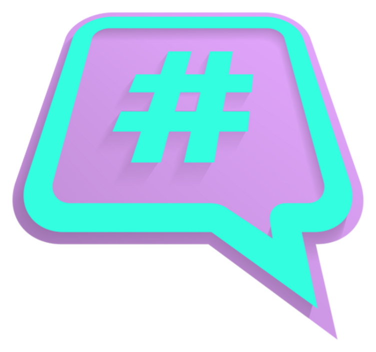 Hashtag Speech Bubble custom vinyl rug - TenStickers