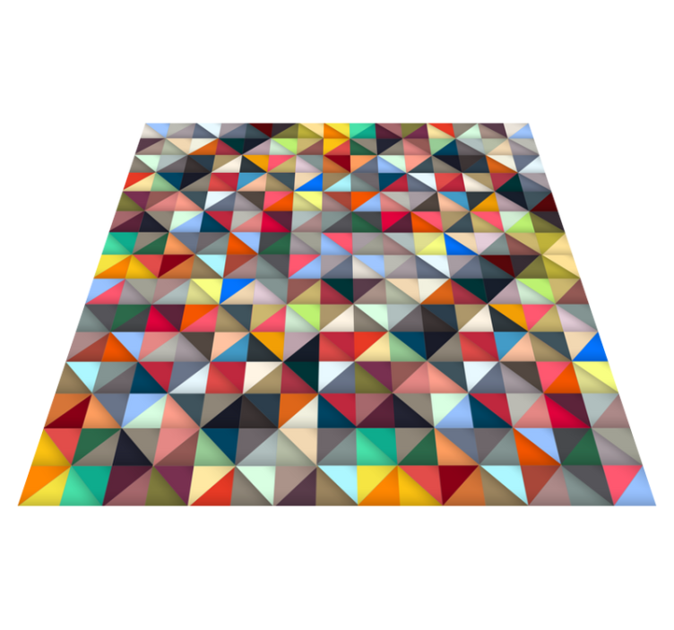 Colorful triangular vinyl mosaic rug - TenStickers