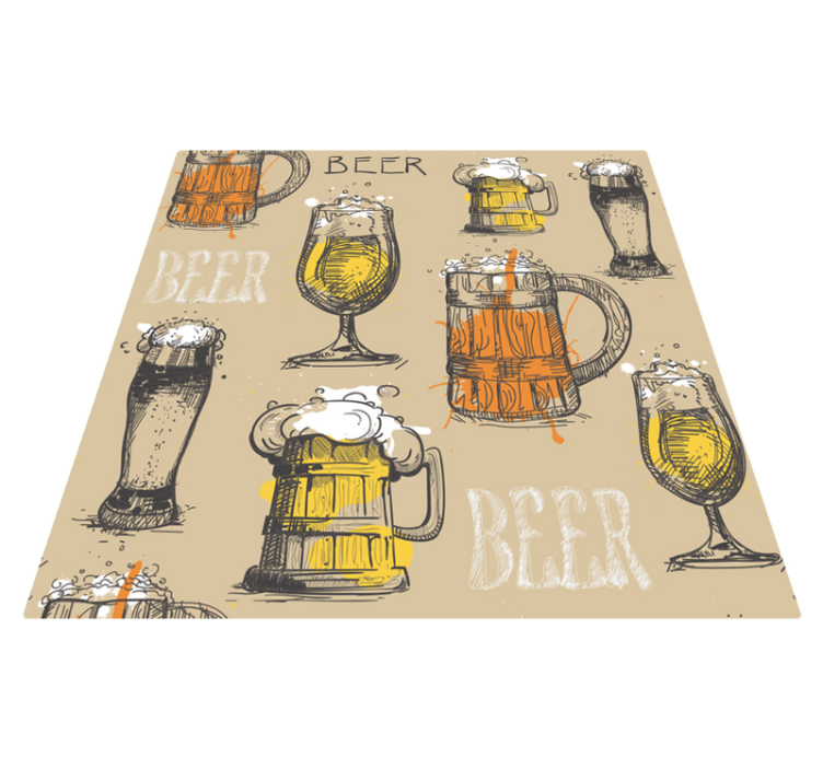 Vintage vinyl rug - beer glasses - TenStickers