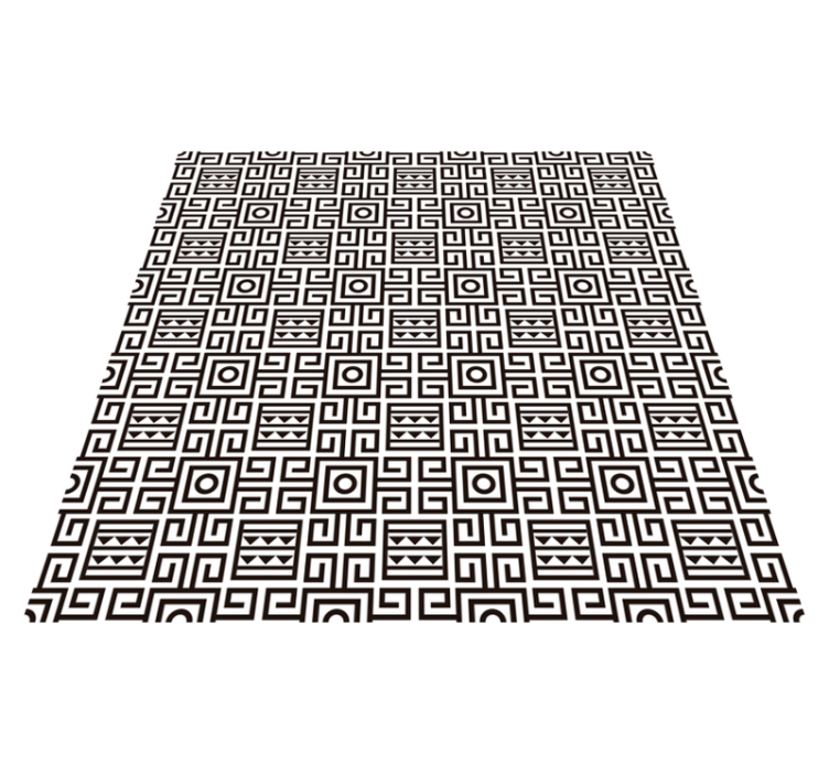 Geometric Pattern Contrast geometric vinyl rug - TenStickers