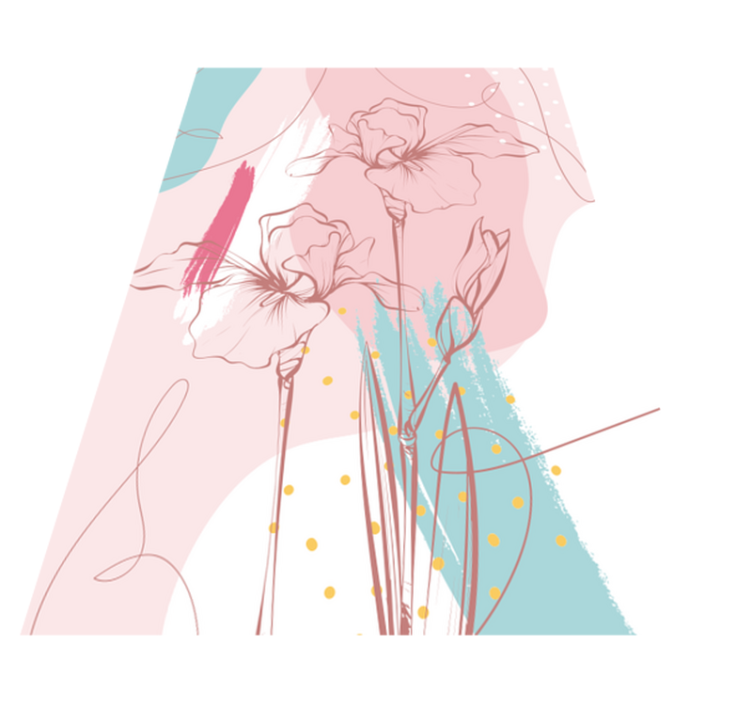 Marvellous floral modern vinyl rug - TenStickers