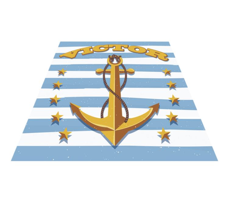 Personalized anchor kids vinyl rug with name - TenStickers