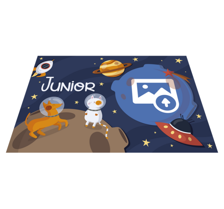 Personalized space vinyl rug with name - TenStickers
