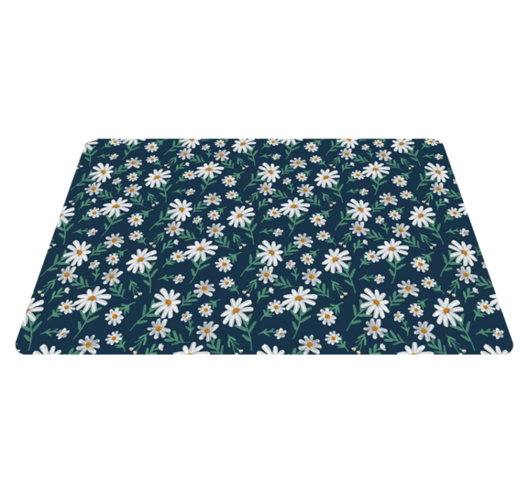 70's daisy flower vinyl living room rug - TenStickers