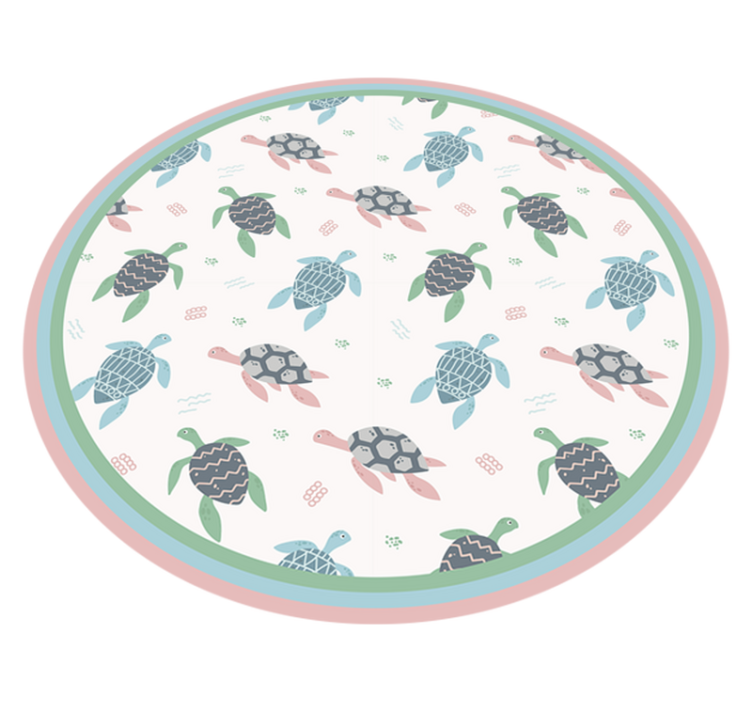Turtle Play Circle vinyl rug - TenStickers