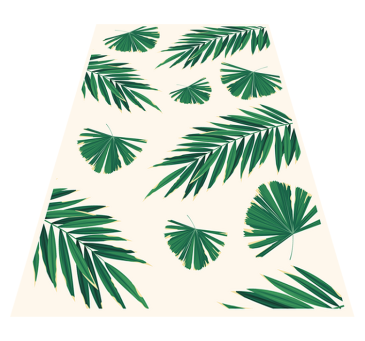 LUSH GREEN LEAVES nature vinyl rug - TenStickers