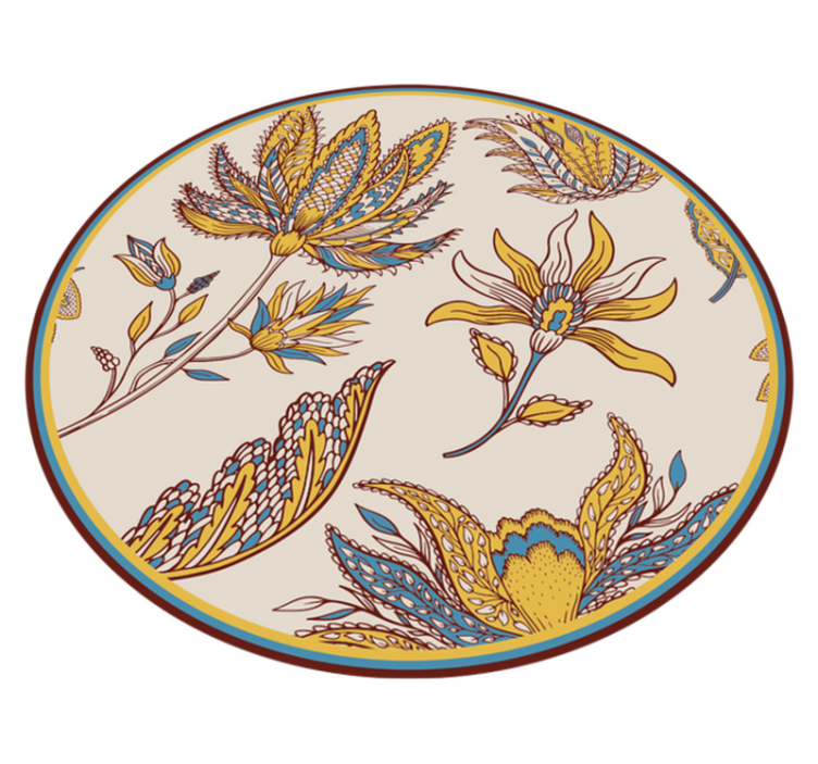 Paisley Flower Set vinyl bedroom rug - TenStickers