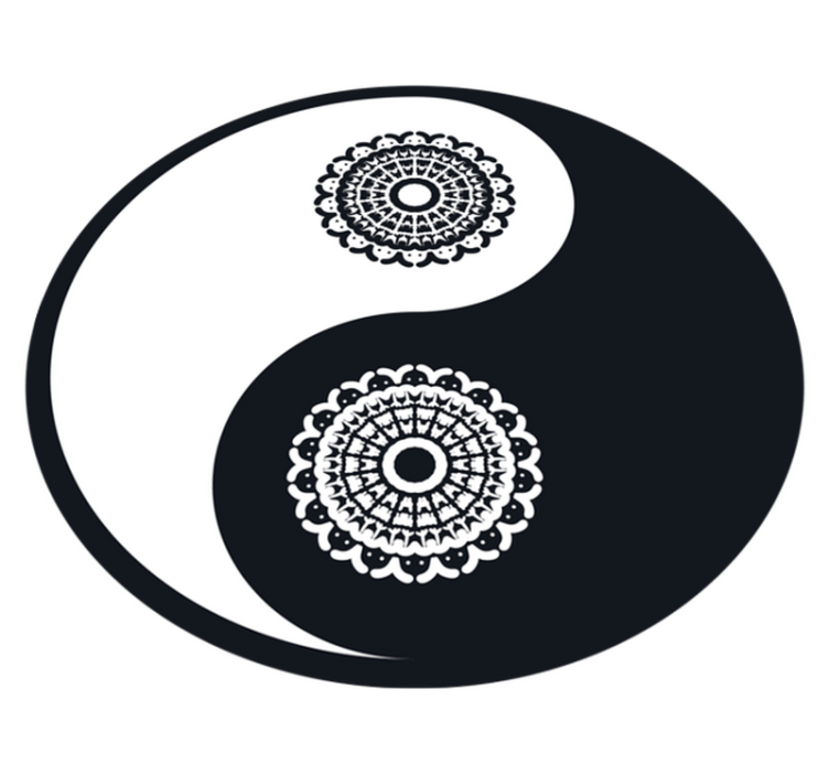 Ying Yang Paisley vinyl living room rug - TenStickers