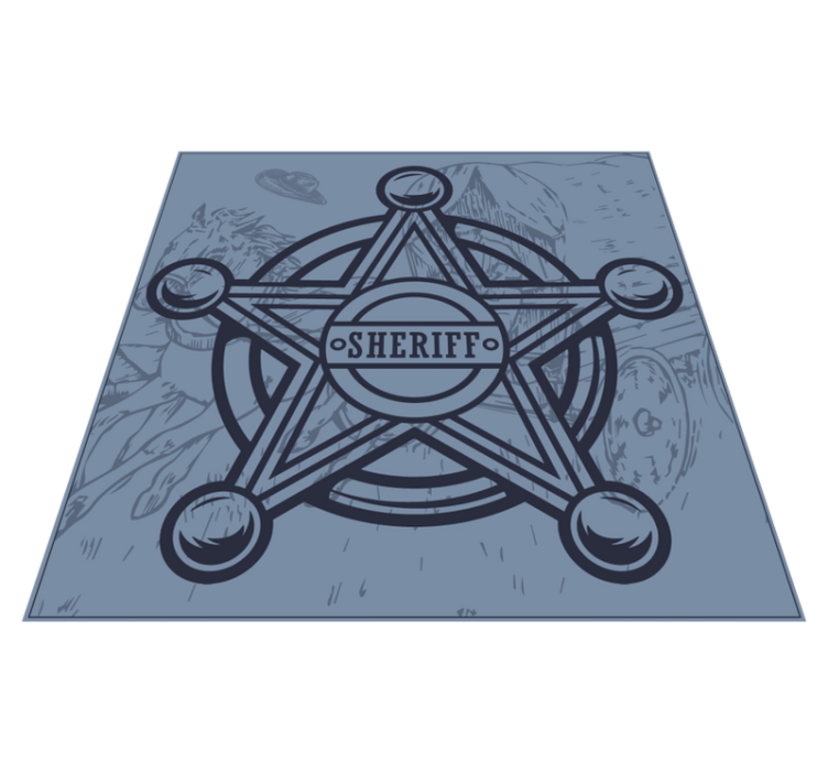 Sheriff Badge Emblem gaming vinyl rug - TenStickers