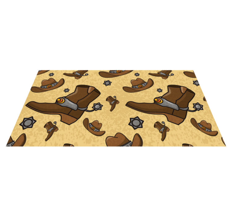 Hat and boots pattern kids vinyl rug - TenStickers